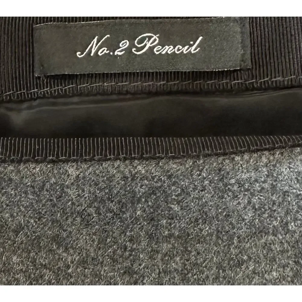 J. Crew Double Serge Pure Wool No 2 Pencil Skirt Gray 47314 Size 6